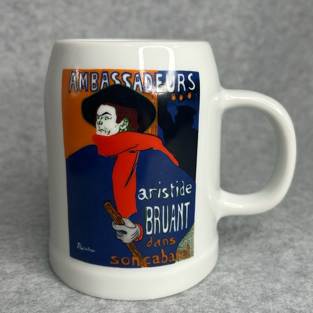 Toulouse Lautrec Ambassadeurs Aristide Bruant Porcelain Limoges France Mug
